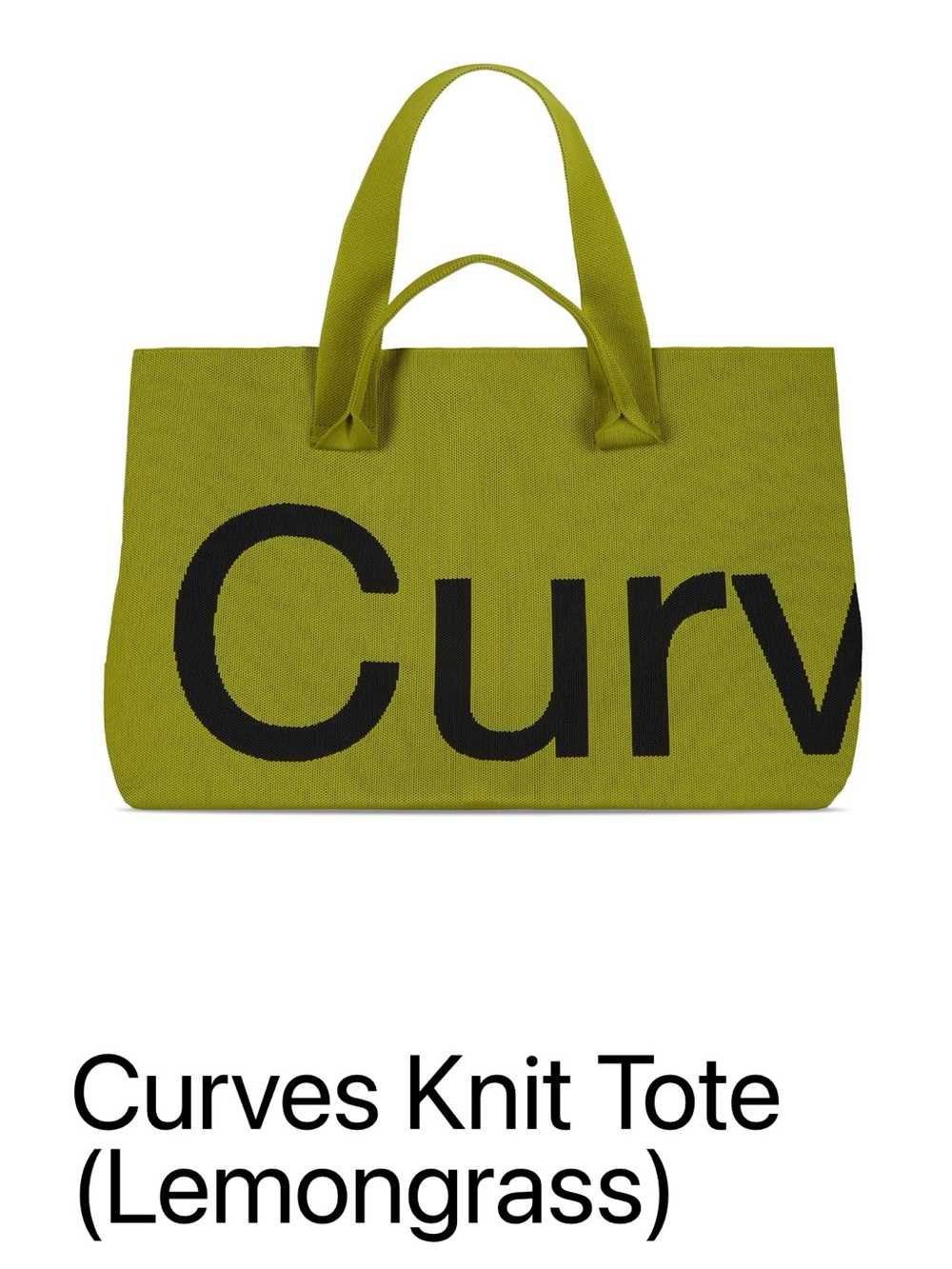 Curves Knit Tote - Lemongrass Green